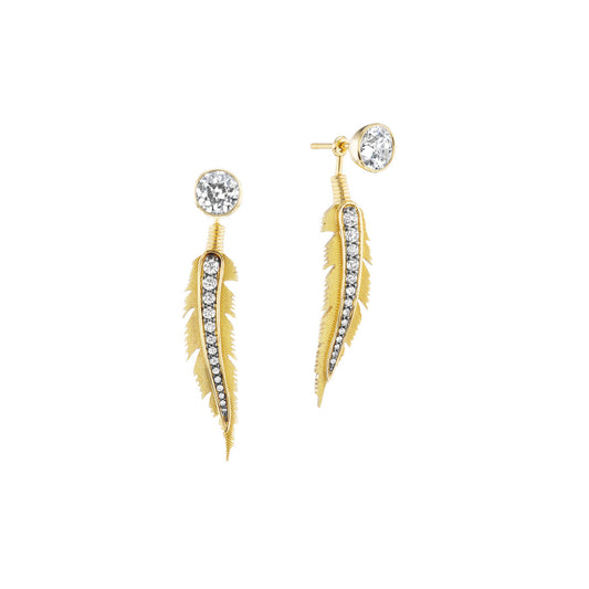 Feather Earrings (Large - Round)