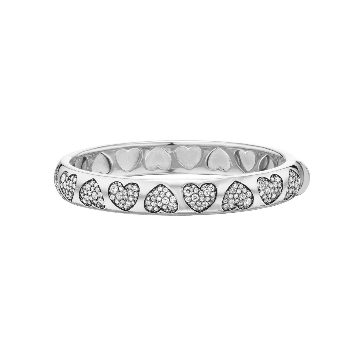 Heart Bangle Bracelet (Diamonds)