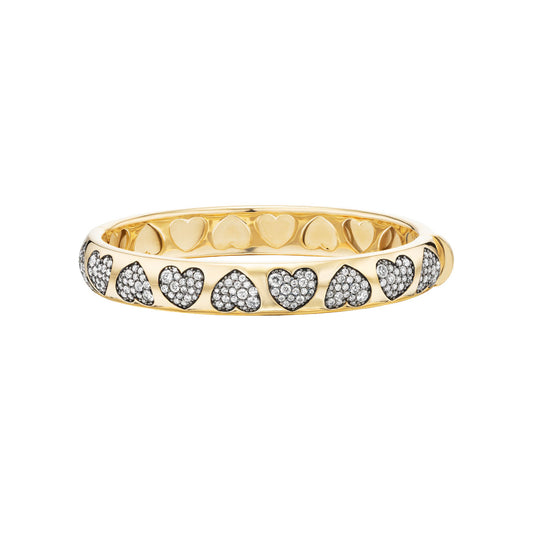 Heart Bangle Bracelet (Diamonds)