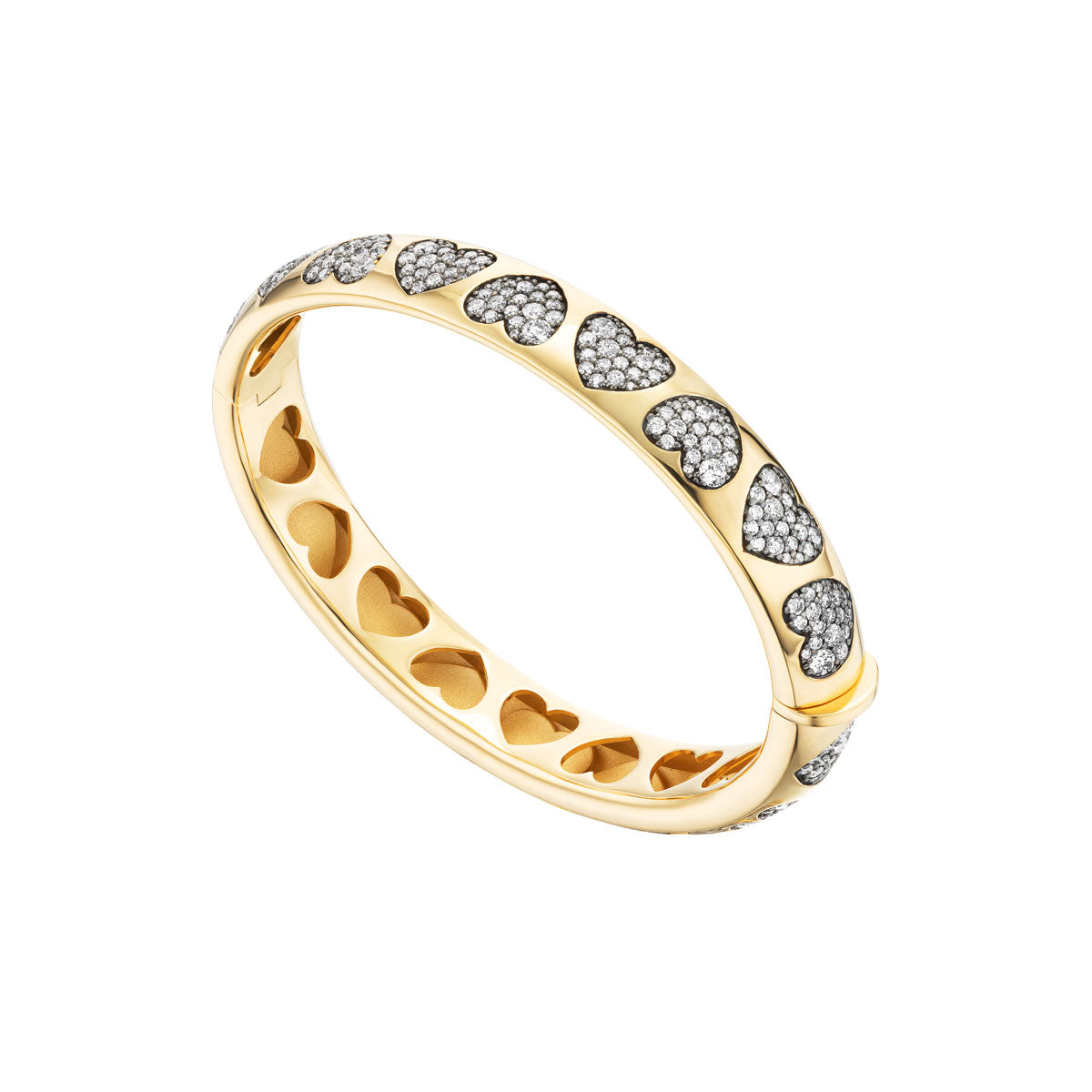 Heart Bangle Bracelet (Diamonds)