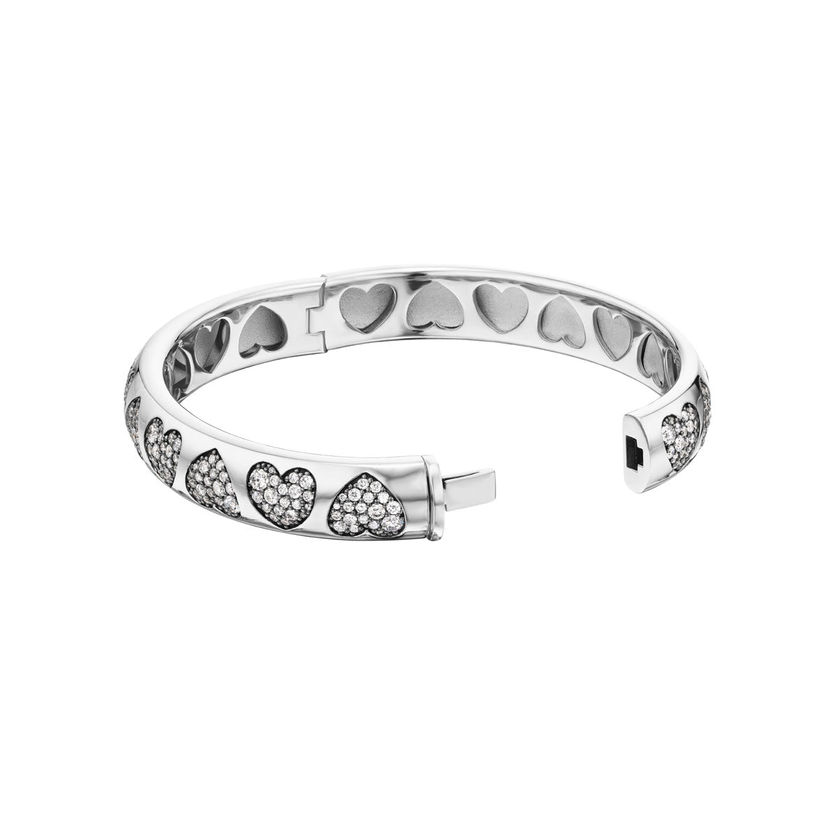 Heart Bangle Bracelet (Diamonds)
