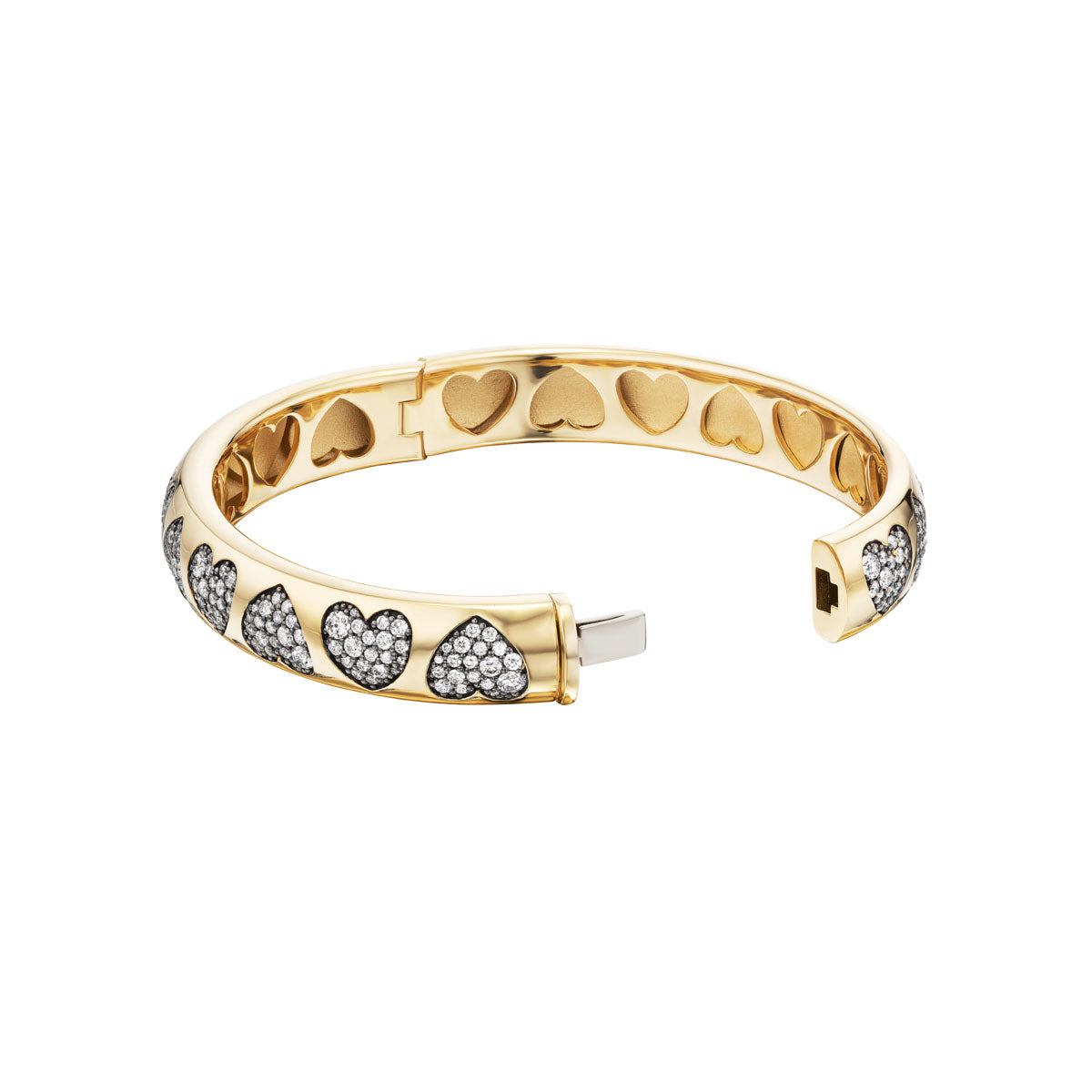 Heart Bangle Bracelet (Diamonds)
