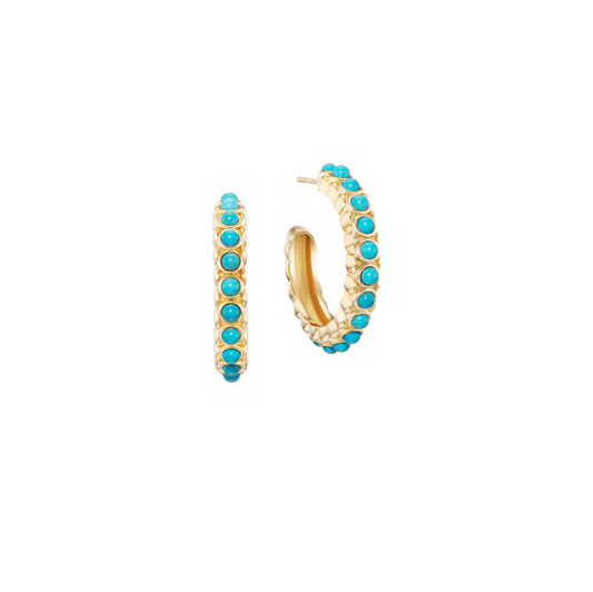 Morning Drop Hoops (Turquoise)