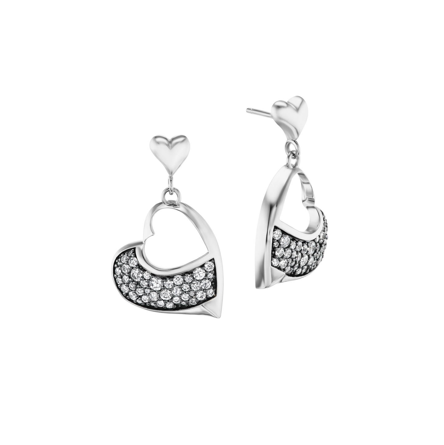 Heart Earrings (Diamonds)
