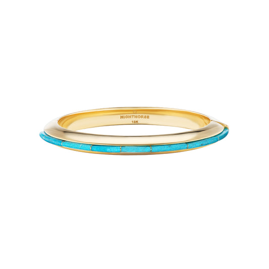 Nighthorse Jewelry. Ben Nighthorse Campbell. Cuff Bracelet. 18K Gold and Turquoise
