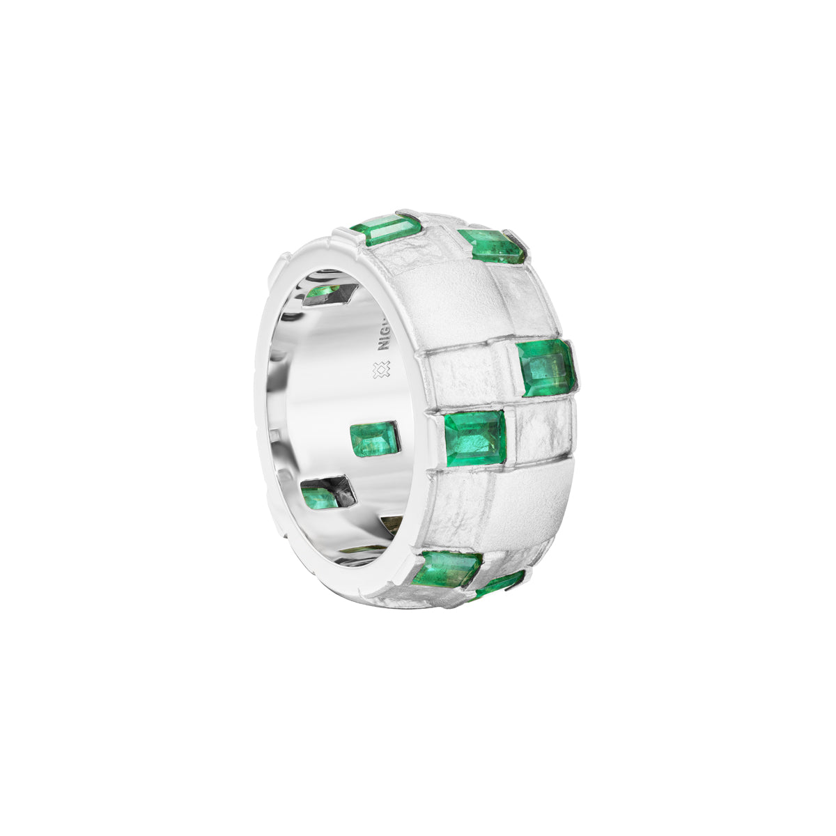 Basketweave Ring (Emeralds)