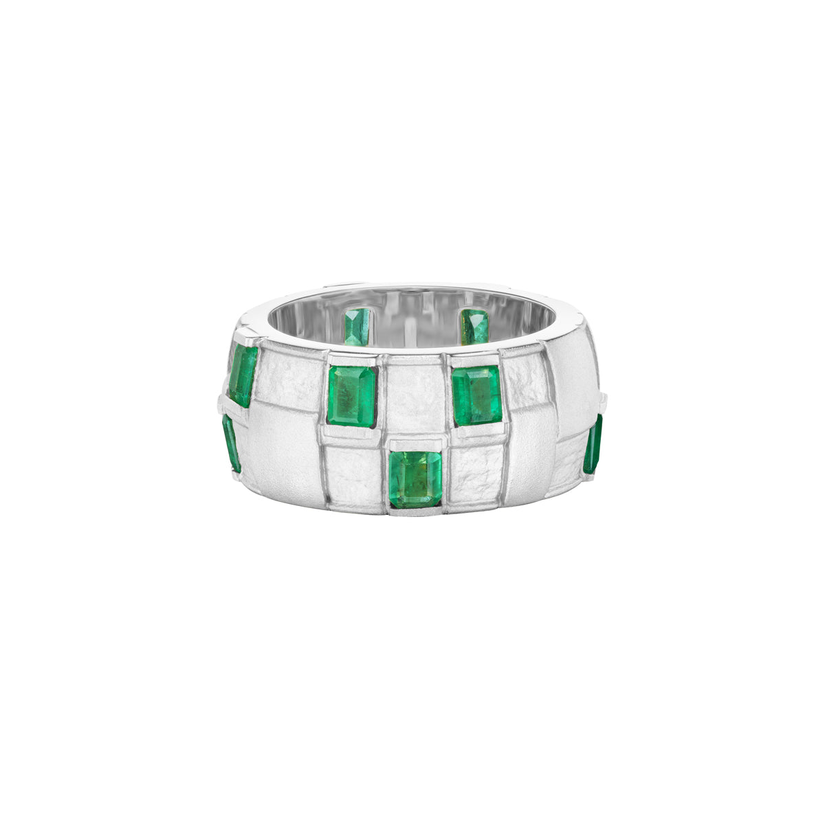 Basketweave Ring (Emeralds)