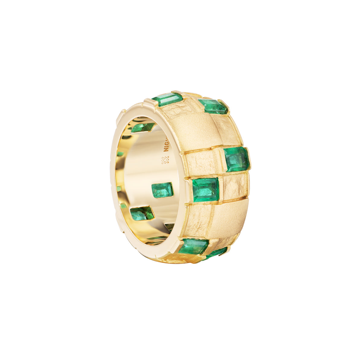 Basketweave Ring (Emeralds)