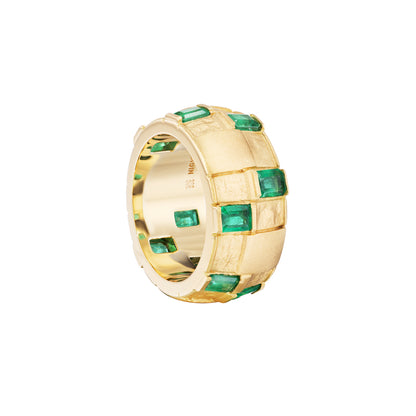 Basketweave Ring (Emeralds)