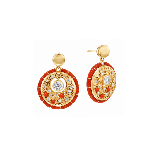 Galaxy Earrings (Coral)
