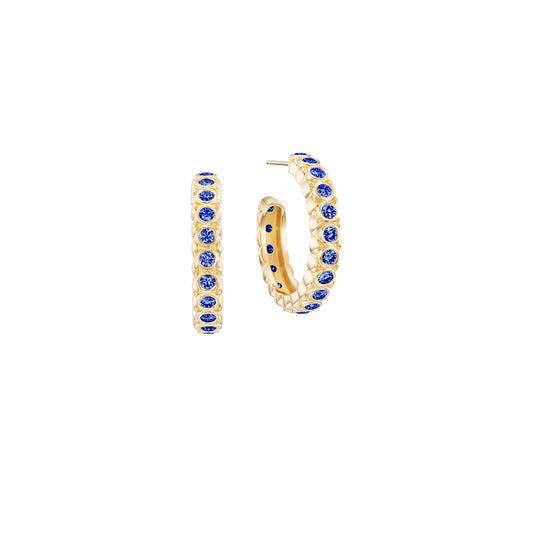 Morning Drop Hoops - Colored Stones