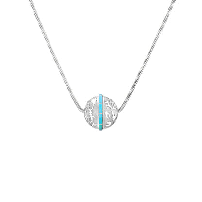Rock Art Bead (Turquoise Inlay)