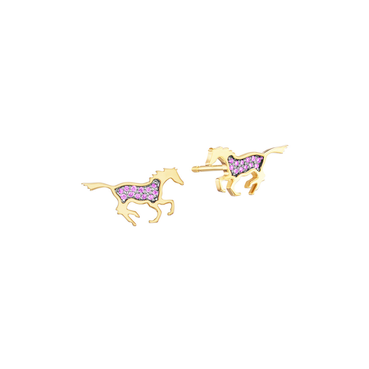 Running Horse Earrings (Colored Stones)