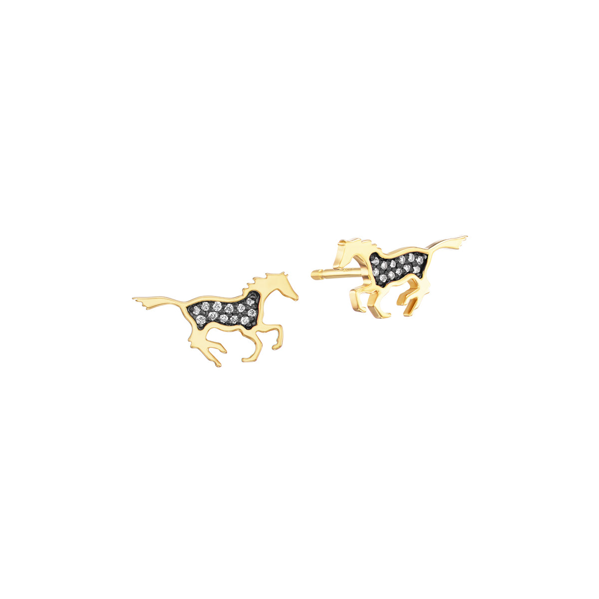 Running Horse Earrings (Diamonds)