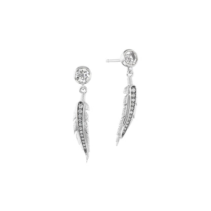 Feather Earrings - Small (Diamonds)