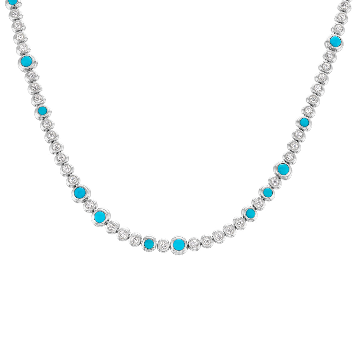 Tennis Necklace with Turquoise
