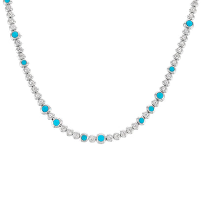 Tennis Necklace with Turquoise