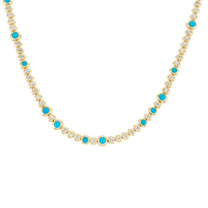 Tennis Necklace with Turquoise