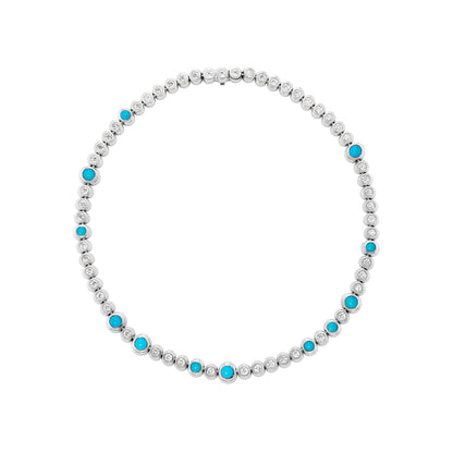 Tennis Necklace with Turquoise