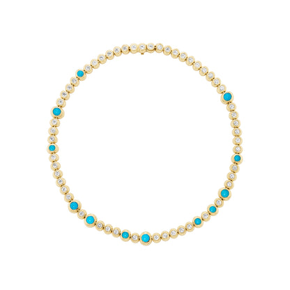 Tennis Necklace with Turquoise