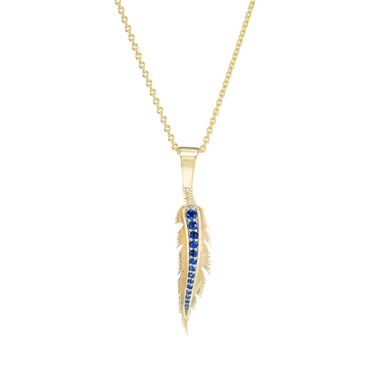 Feather Pendant (Colored Stones)