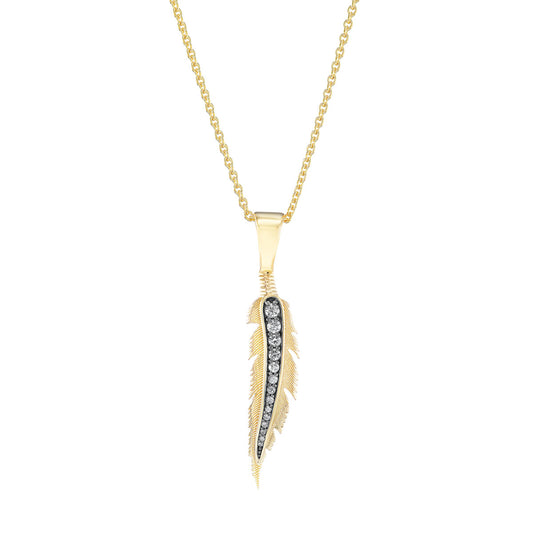 Feather Pendant (Diamonds)