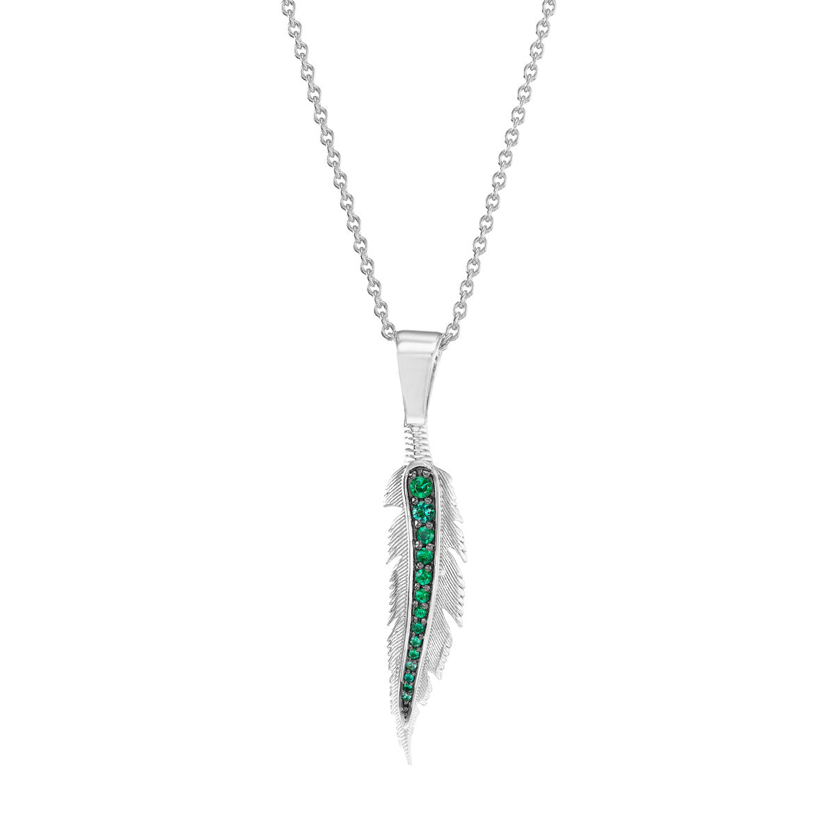 Feather Pendant (Colored Stones)