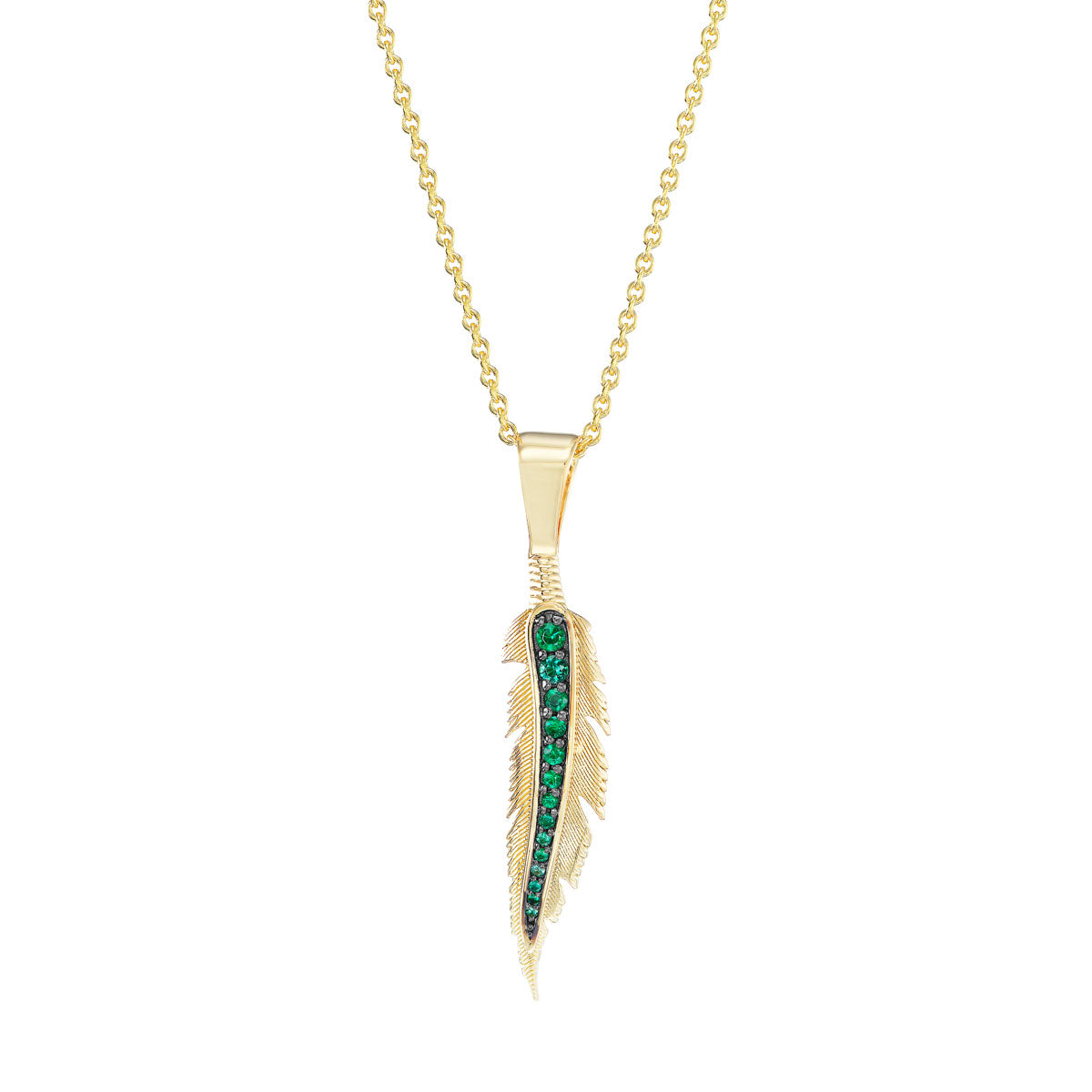 Feather Pendant (Colored Stones)