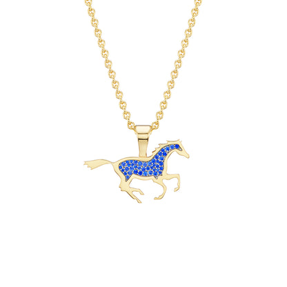 Running Horse Pendant (Colored Stones)