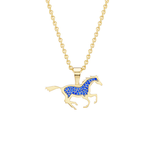 Running Horse Pendant (Colored Stones)