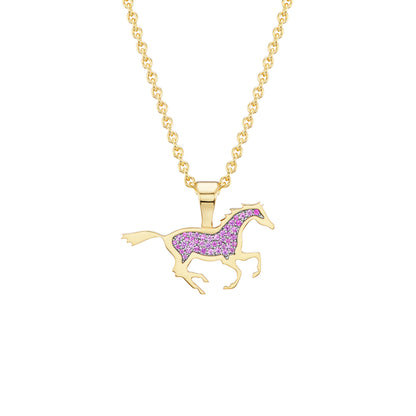 Running Horse Pendant (Colored Stones)