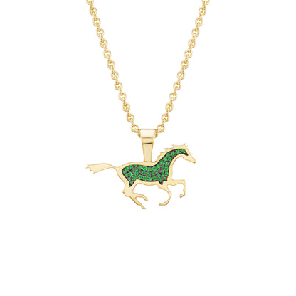 Running Horse Pendant (Colored Stones)