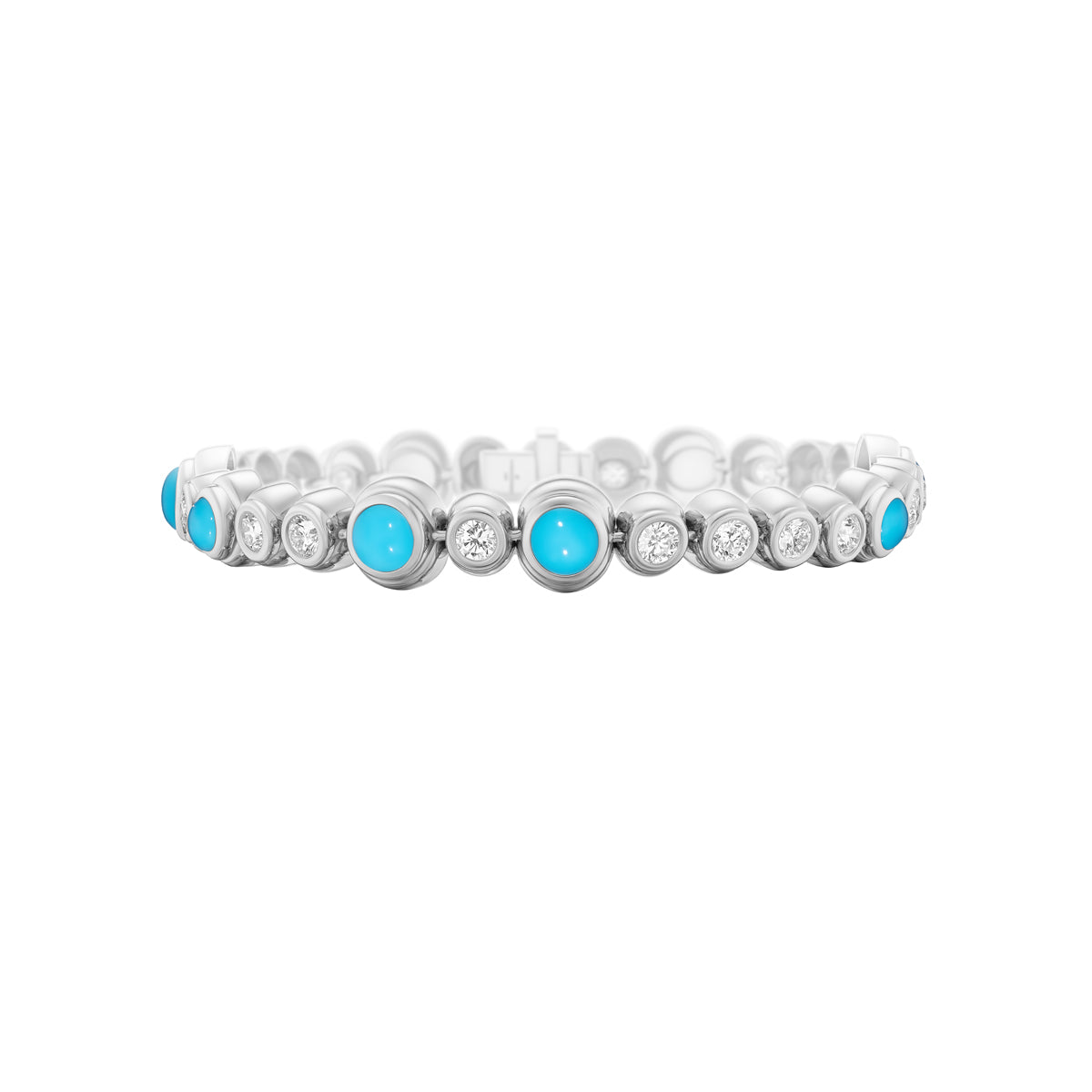Tennis Bracelet - Diamonds & Turquoise
