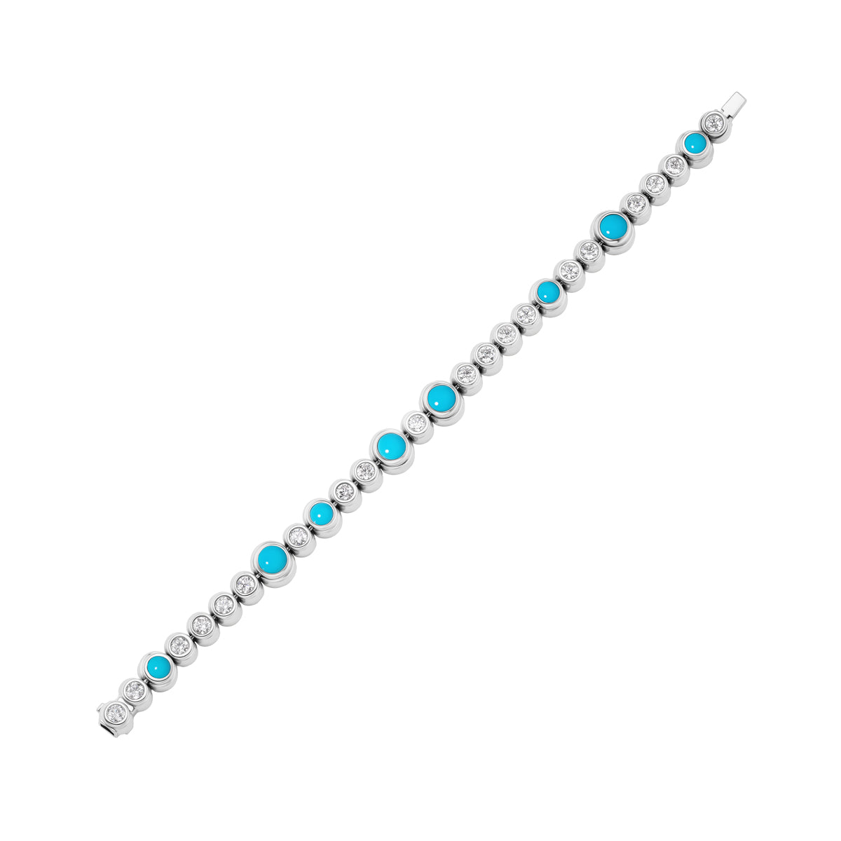 Tennis Bracelet - Diamonds & Turquoise