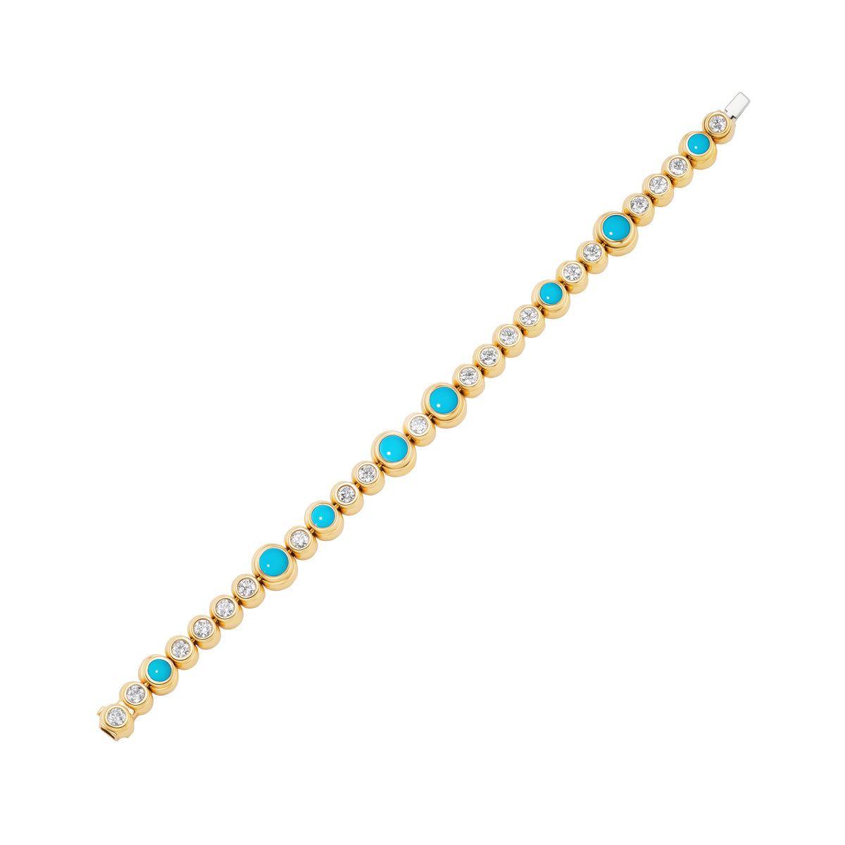 Tennis Bracelet - Diamonds & Turquoise
